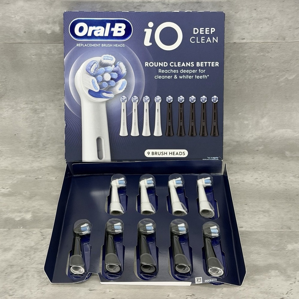 Oral-B iO Deep Clean Replacement Toothbrush Head, 9-count New Open Box